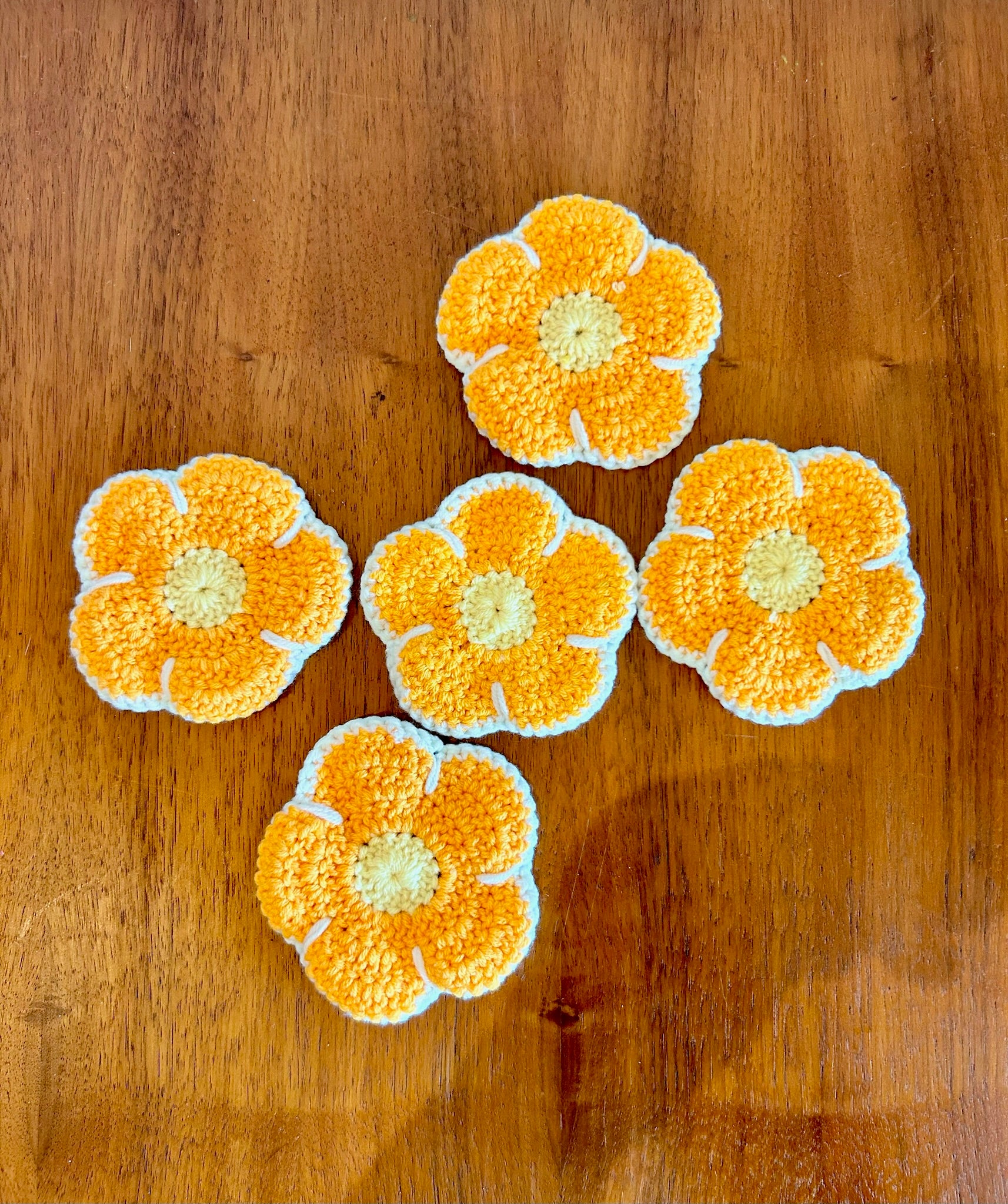 Marigold Crocheted Coaster set of 5 – Sunbeam Vintage