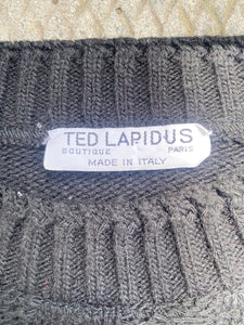 Ted Lapidus in Black Cable Knit Sweater