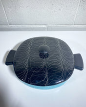 Load image into Gallery viewer, Vintage Turquoise Serendipity Spaghetti Drizzle Enamel Pot with Lid
