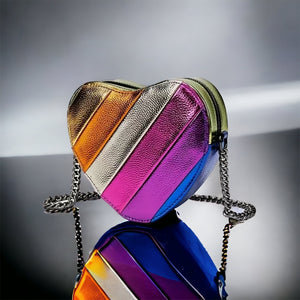 Heart color block purse