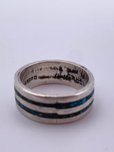 Load image into Gallery viewer, Turquoise Inlay on Sterling Band
