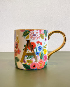 Monogrammed A Floral Mug