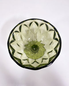 Vintage Green Glass Dessert Bowl