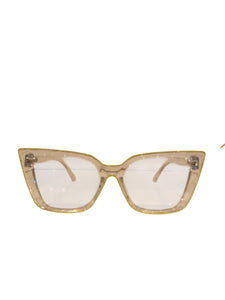 Fashionista Cat Eye Glasses with Yellow Accent