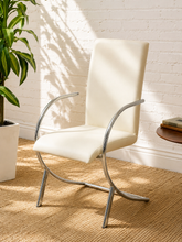 Load image into Gallery viewer, Vintage Postmodern White and Chrome Cantilever Armchair
