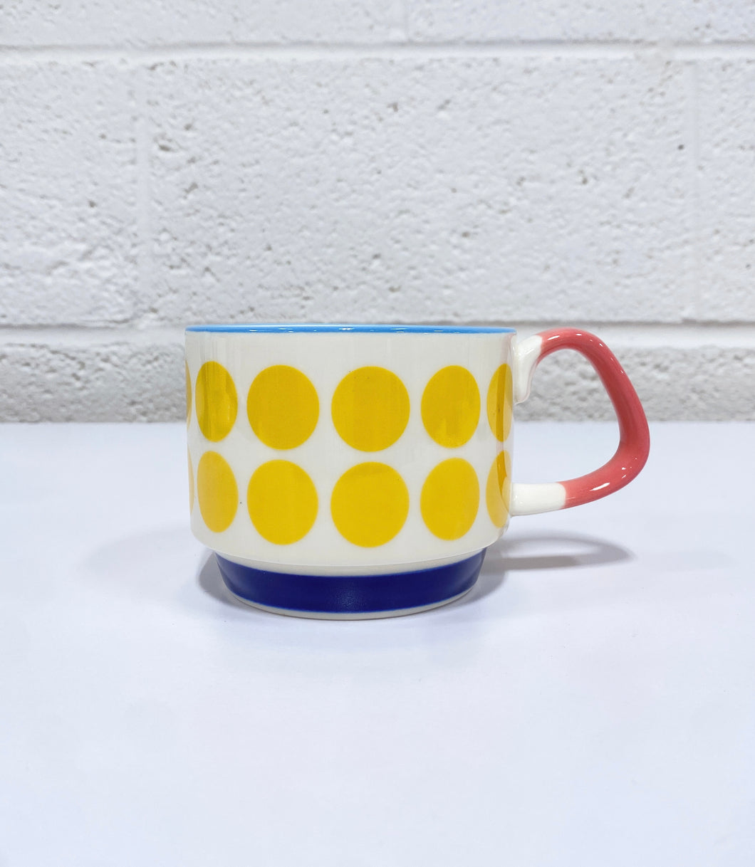 Yellow Polka Dot Ceramic Mug