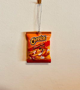 Christmas Tree Cheetos Flamin Hot Crunchy Glass Ornament