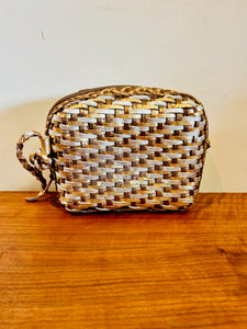 L.J.S Collection Silver Woven in Gold and Silver Crossbody Purse