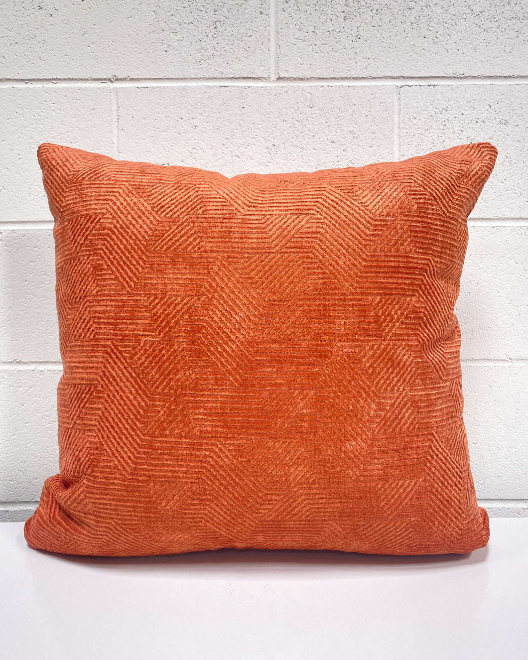 Square Pillow in Rust Velvet