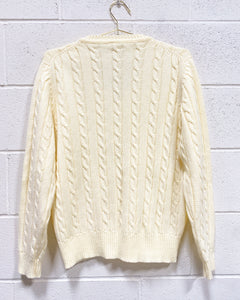 Creamy Yellow V-Neck Sweater (XL)