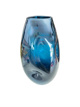 Load image into Gallery viewer, Large Beautiful Blue Hand Blown Glass Vase

