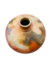 Load image into Gallery viewer, Orange Pink Brown Raku Bulbous Pottery
