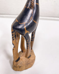 Vintage Carved Wood Figurine of a Giraffe