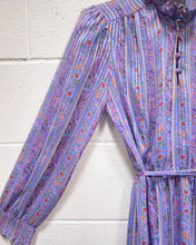 Load image into Gallery viewer, Vintage Sheer Lavender Floral Dress
