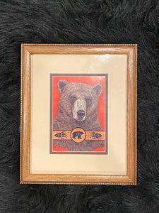 Native American Art of a Bear by Snow