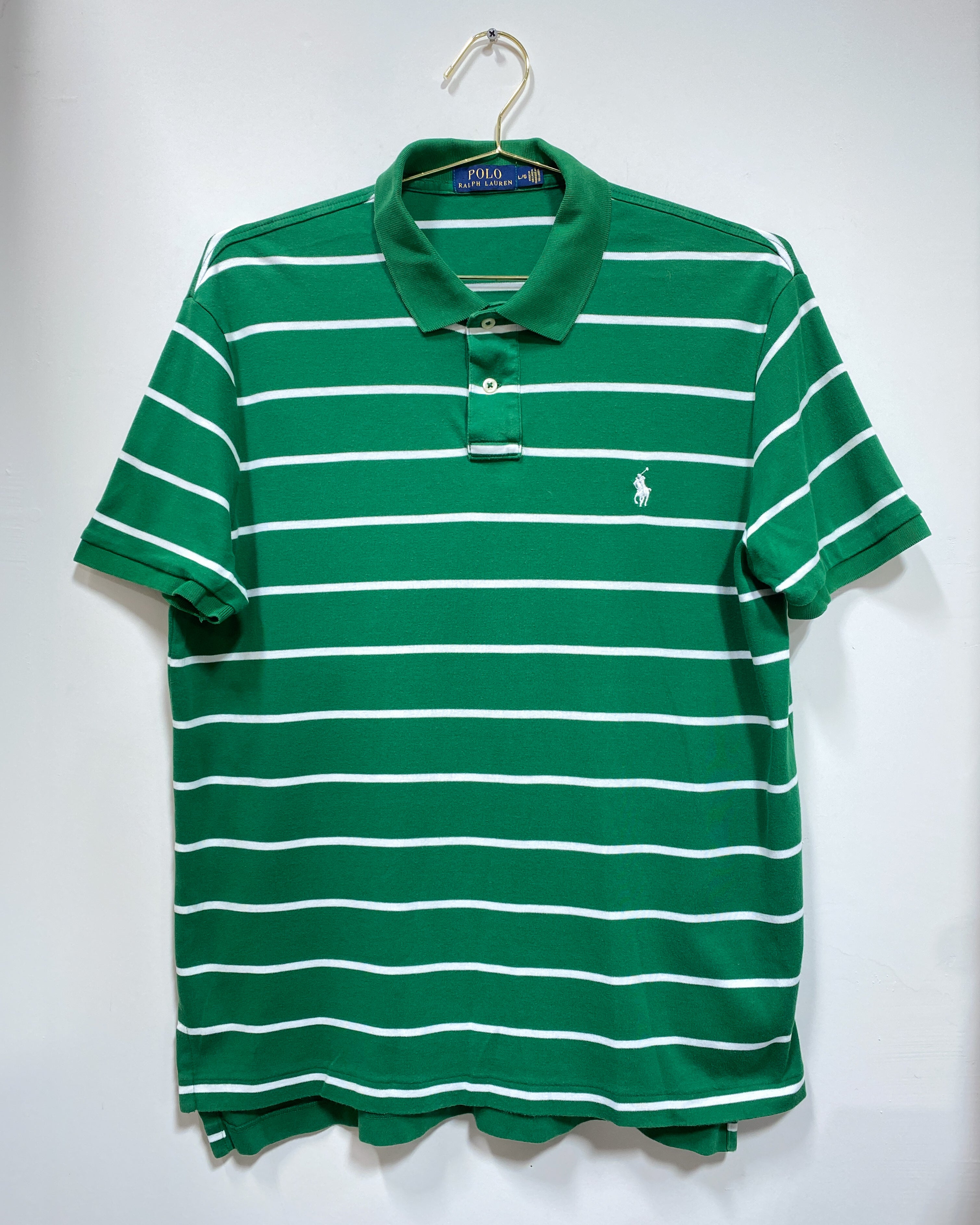 Green striped polo online