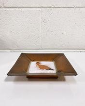 Load image into Gallery viewer, Vintage Copper Catchall with Bird Tile
