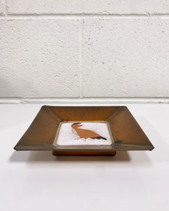Vintage Copper Catchall with Bird Tile