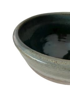 Large Beautiful Celadon Gray Wash with Iron Oxide Brown Stoneware Bowl