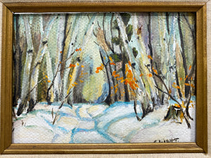 Vintage Painting of a Snowy Scene