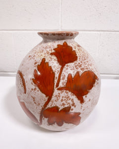Ceramic Bulbous Vase in Rust Tones