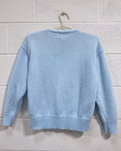 Load image into Gallery viewer, Vintage Baby Blue Sweater with Beaded Paisley Detail (M)
