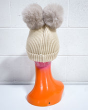 Load image into Gallery viewer, Cream Color Beanie with a Velvet Bow - Small
