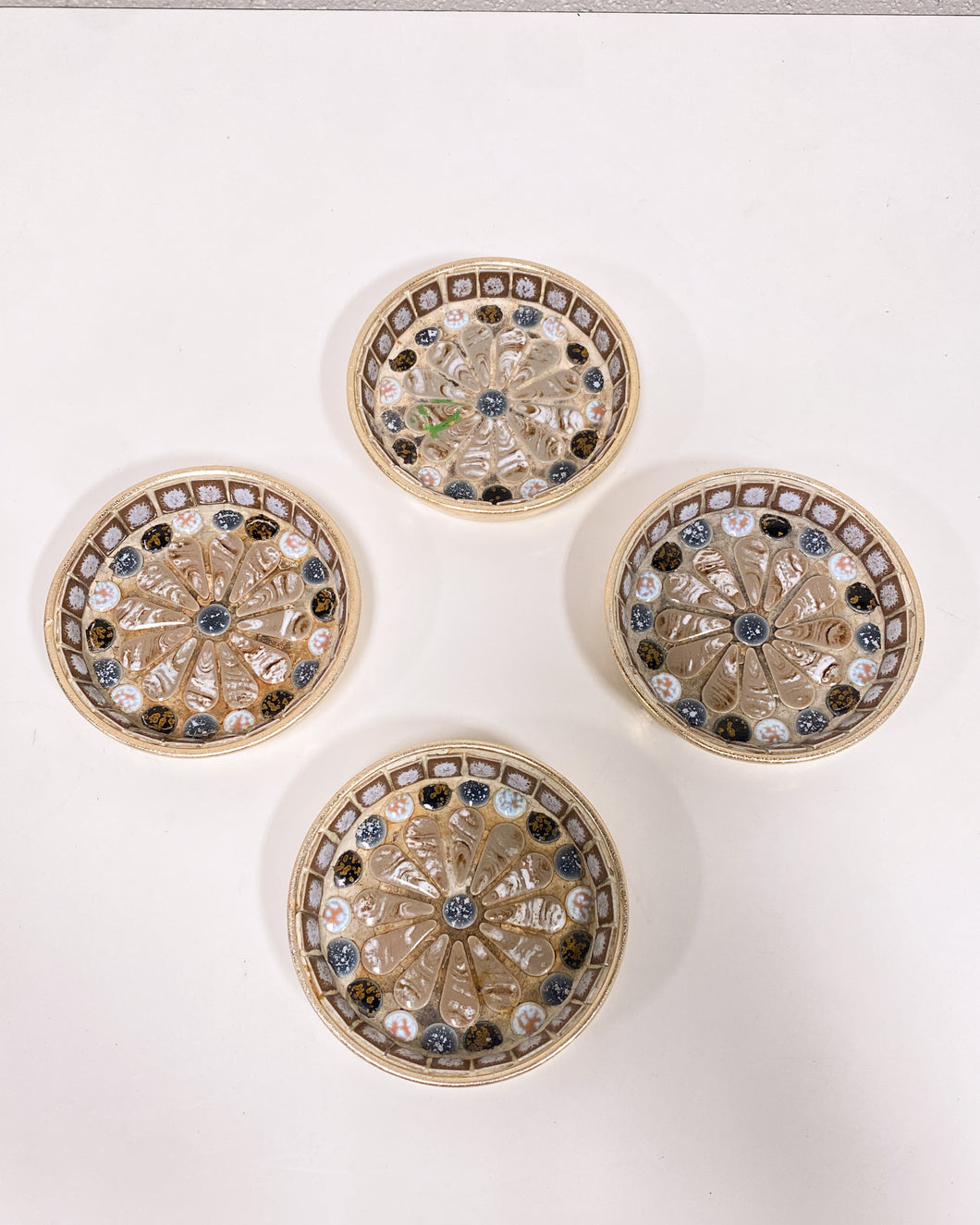 Vintage Set of 4 Mosaic Tile Coasters