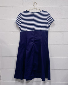 Navy Blue and White Striped Dress (XXL)