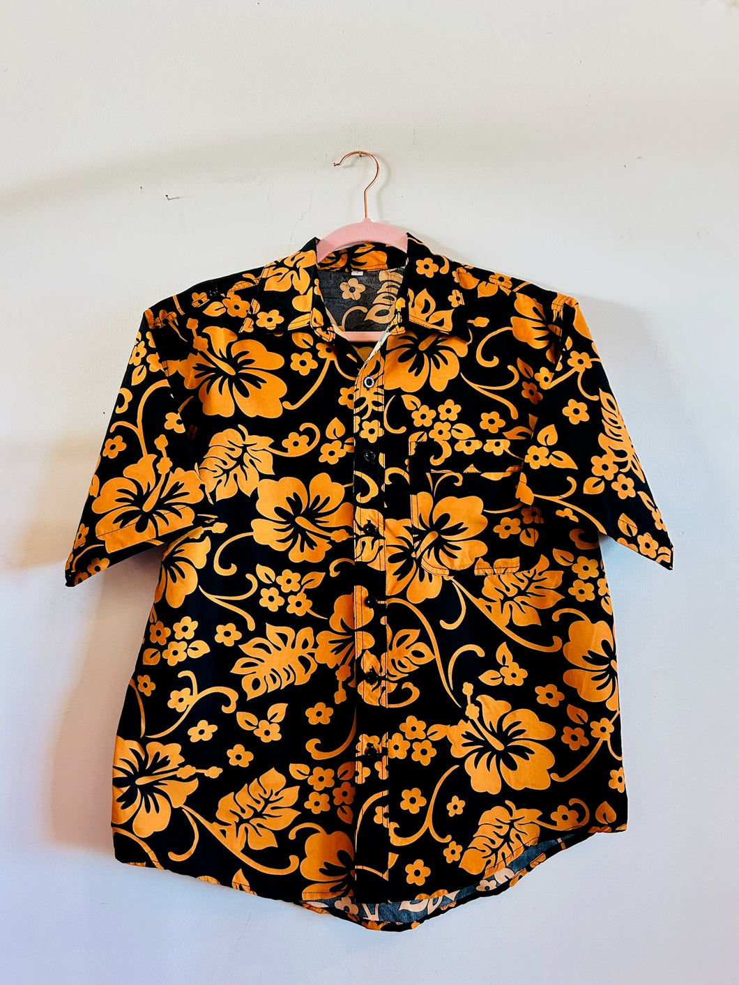 Black and Yellow Flower Hawaiian Shirt