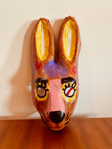 Paper Mache Kangaroo Mask Wall Art