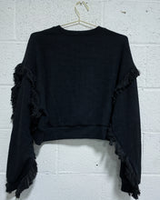 Load image into Gallery viewer, Black Pullover with Fringe Detail
