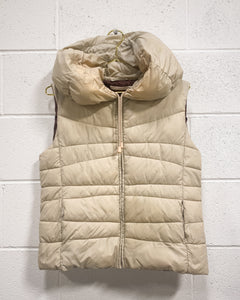 Beige Puffer Vest with Hood (XL)