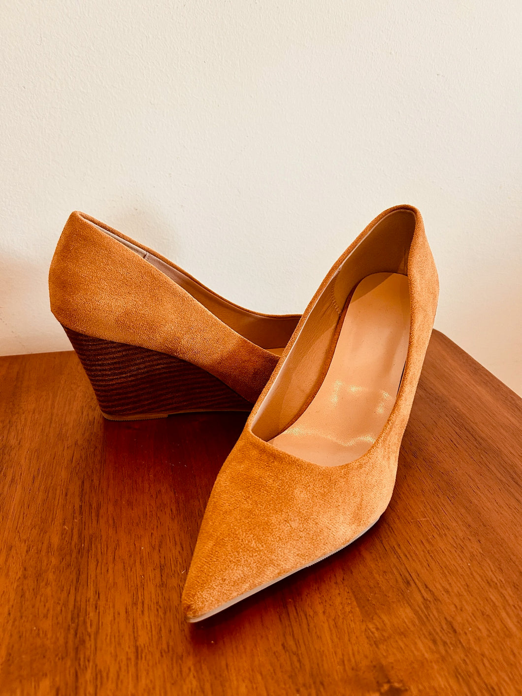 Brown Suede HighHeel Platform Shoe