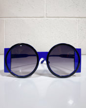 Load image into Gallery viewer, Black and Blue Sunnies
