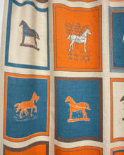 Load image into Gallery viewer, Large Horse Scarf/Throw in Blue and Orange
