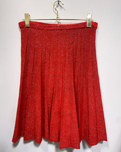Vintage Knit Sparkly Red Skirt - As Found