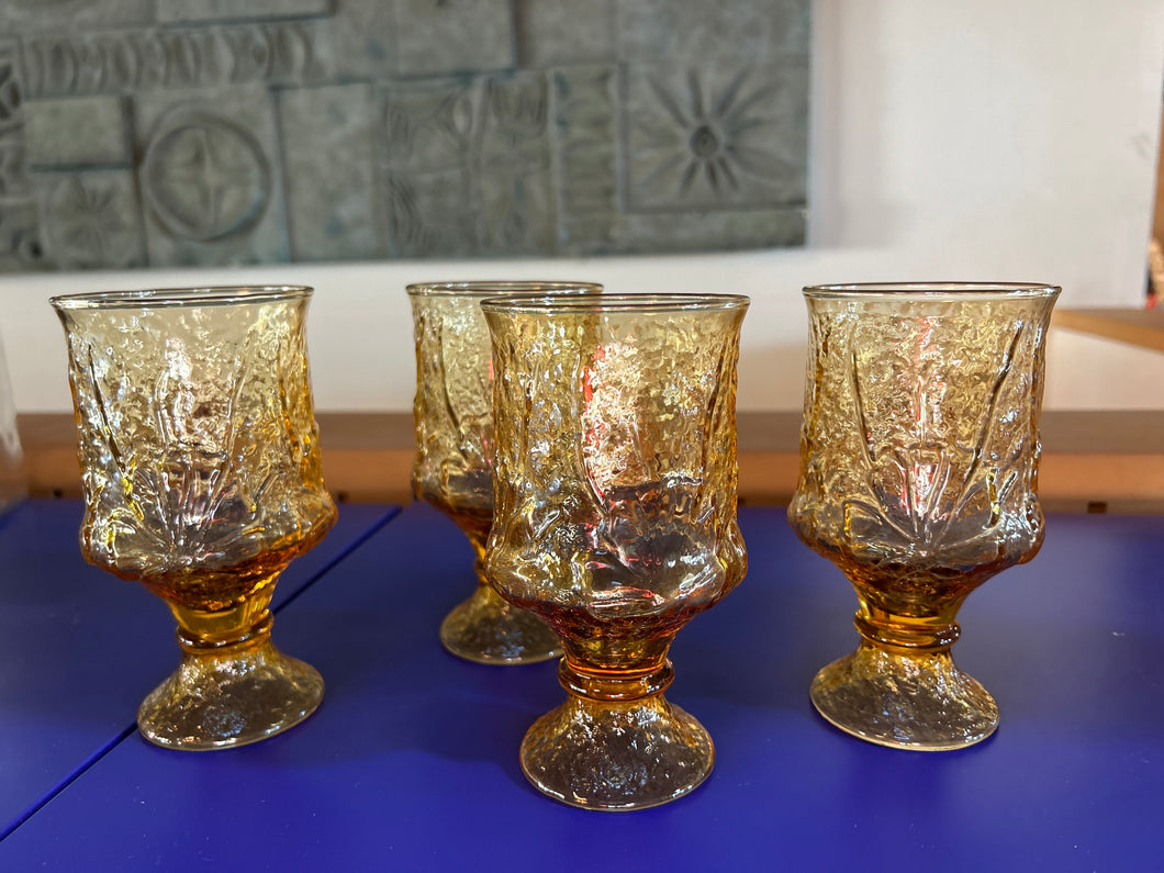 Set of 4 Amber Glasses