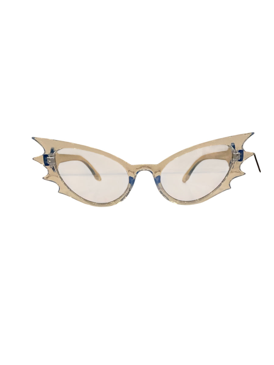 Transparent Periwinkle Blue Bat Girl Fashion Glasses – Sunbeam Vintage