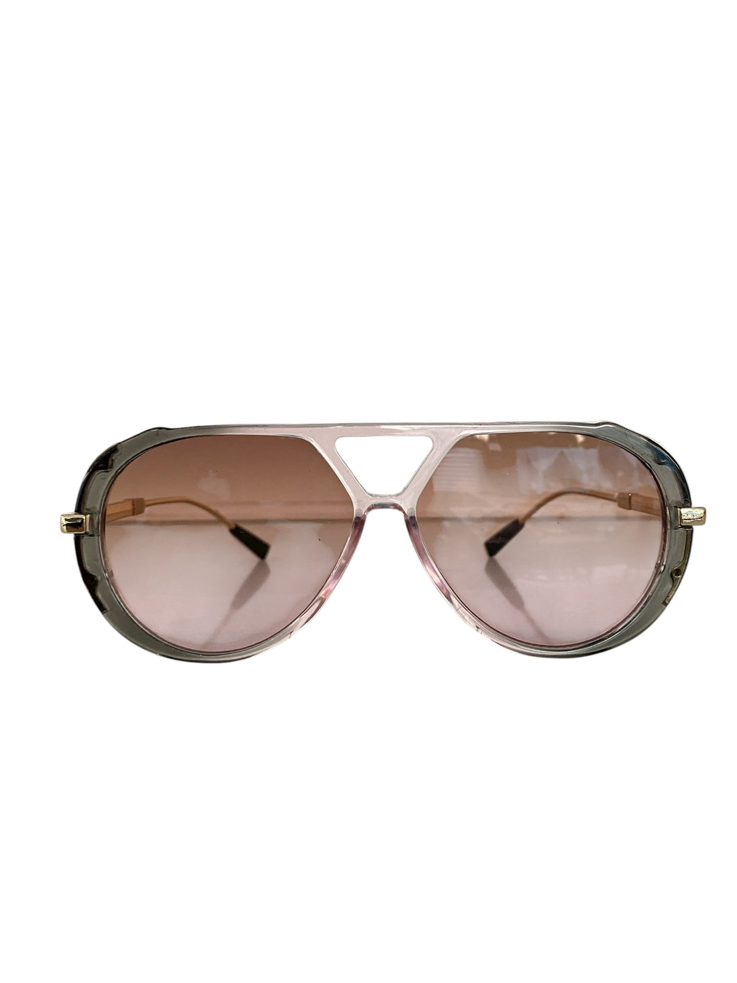 Pink and Gray Aviators with Gold Accent