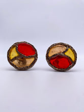 Load image into Gallery viewer, Modernist Stained Glass Resin Cufflinks
