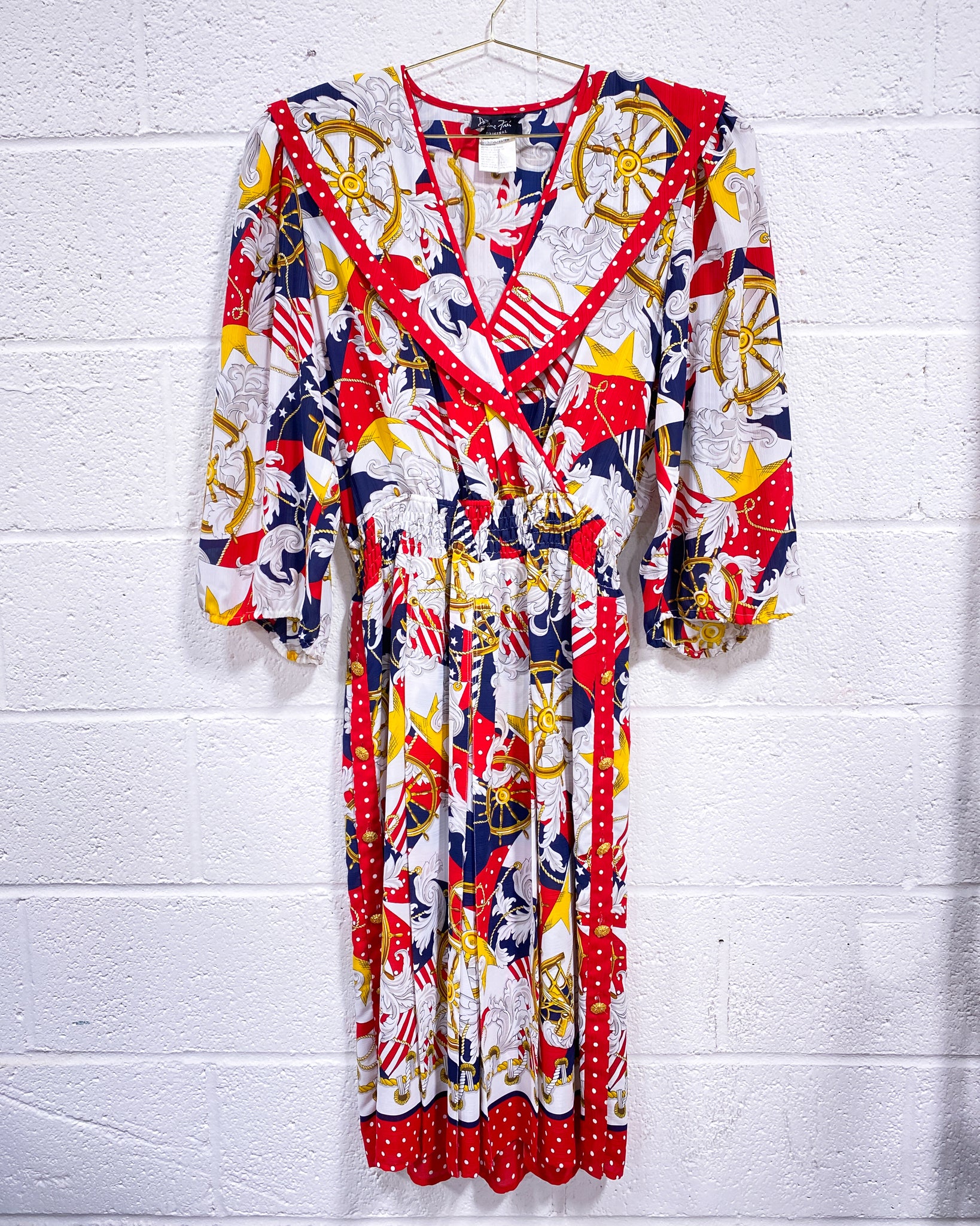 Vintage 1980's Diane Freis Nautical Dress Sunbeam Vintage Vintage 1980's Diane Freis Nautical Dress Sunbeam Vintage