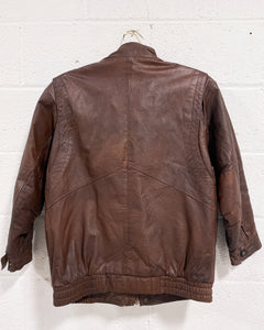 Vintage Brown Leather Jacket (XXL)