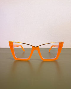 Orange and Gold Cat Eye Glasses