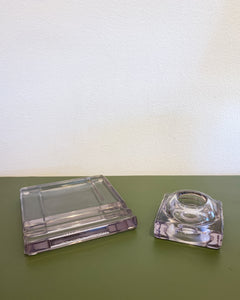 Antique 2-Piece Glass Inkwell