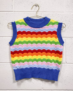 Rainbow Knit Sleeveless Blouse (M)