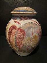 Load image into Gallery viewer, Large Porcelain Red Oxide and Gray Blue Ginger Jar
