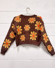 Load image into Gallery viewer, Brown and Orange Flower Power Cardigan
