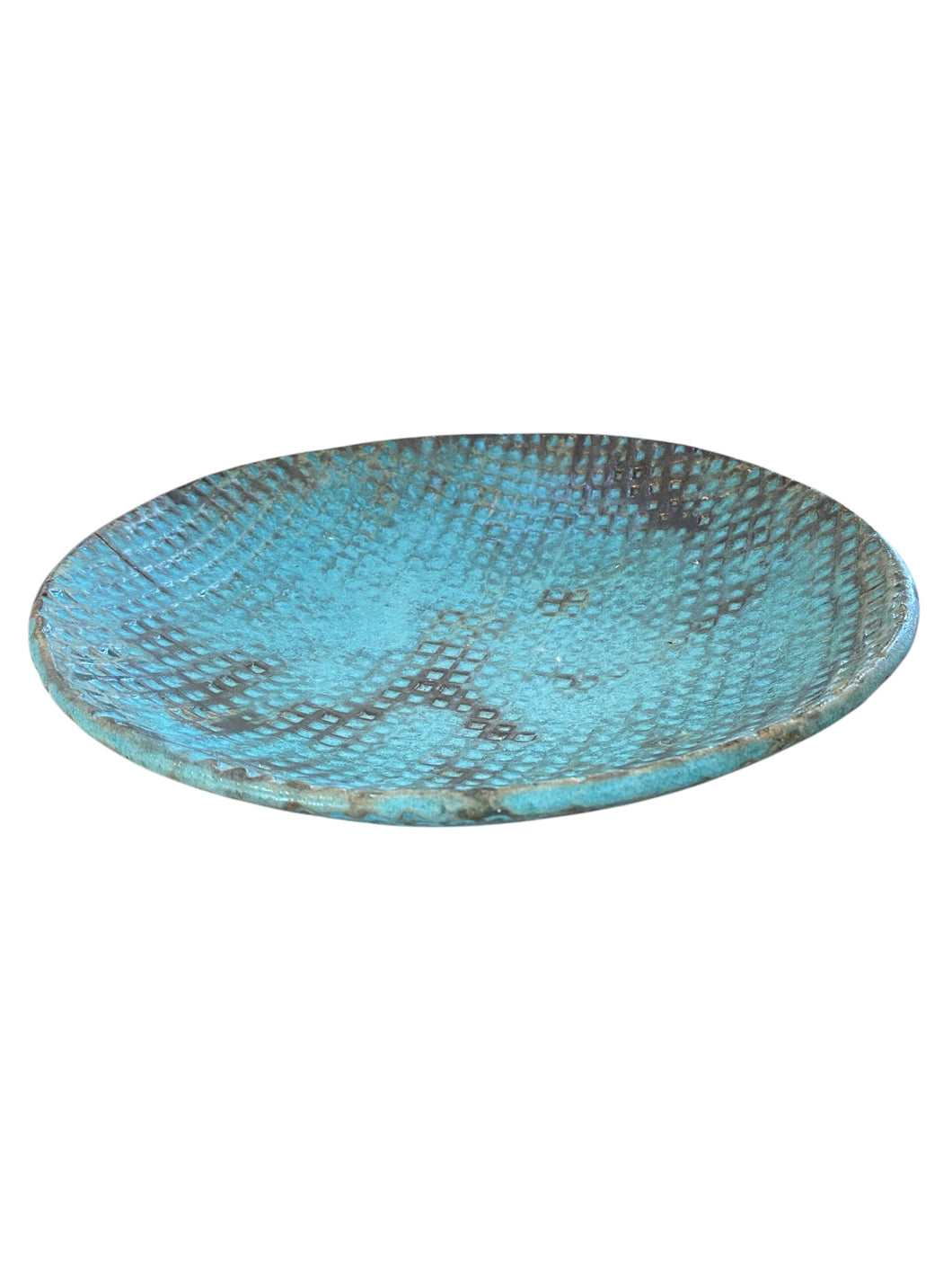 Large Turquoise Waffle Bowl