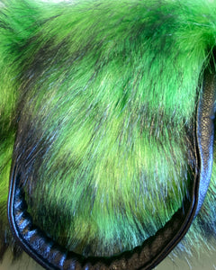 Super Furry Neon Green and Black Purse